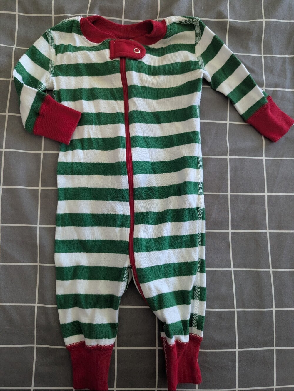 Hanna Green and White striped Christmas holidays sleeper